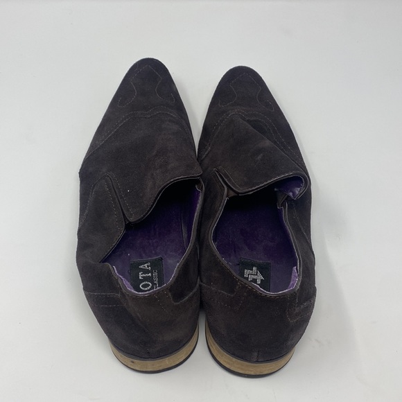 Zota Classic Brown Suede Leather Slip On Western Dress Shoes Men’s Size 9